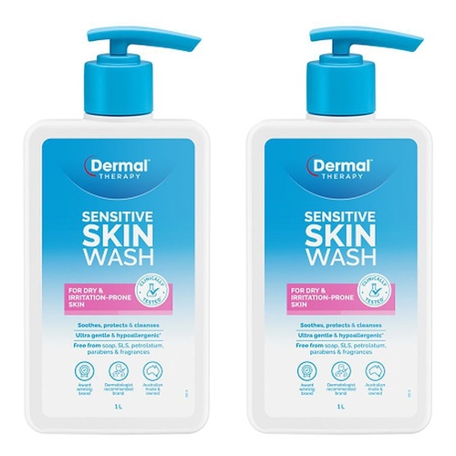 Dermal Therapy Sensitive Skin Wash 1L Pack of 2