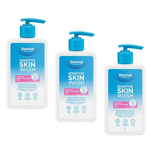 Dermal Therapy Sensitive Skin Wash 1L Pack of 3
