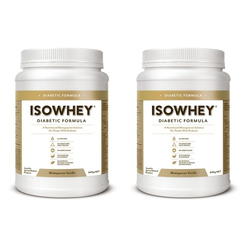 IsoWhey Diabetic Formula Vanilla Meal Replacement Shake 640g Pack of 2