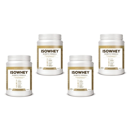 IsoWhey Diabetic Formula Vanilla Meal Replacement Shake 640g Pack of 4