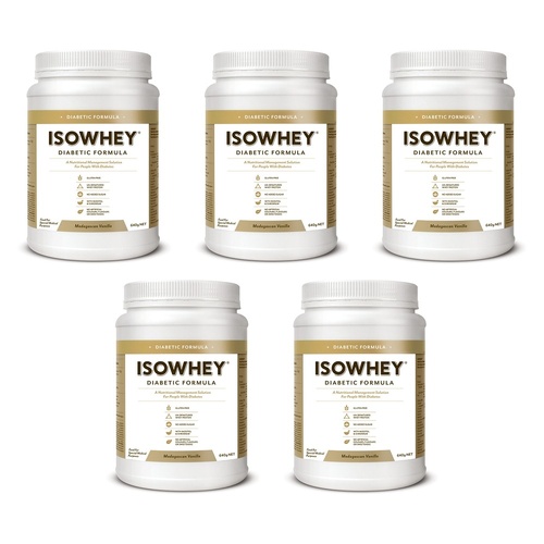 IsoWhey Diabetic Formula Vanilla Meal Replacement Shake 640g Pack of 5