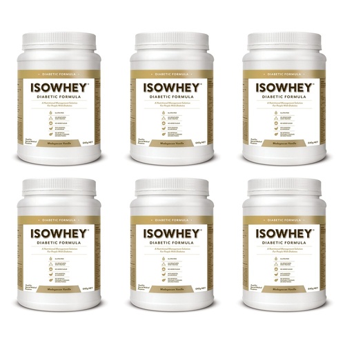 IsoWhey Diabetic Formula Vanilla Meal Replacement Shake 640g Pack of 6