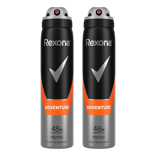 Rexona Adventure Antiperspirant, 48H, 250mL Pack of 2