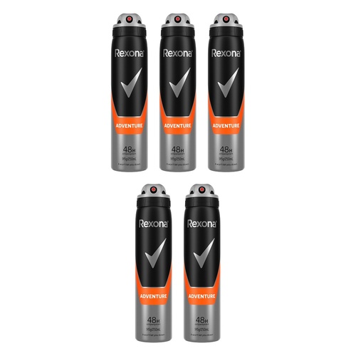 Rexona Adventure Antiperspirant, 48H, 250mL Pack of 5