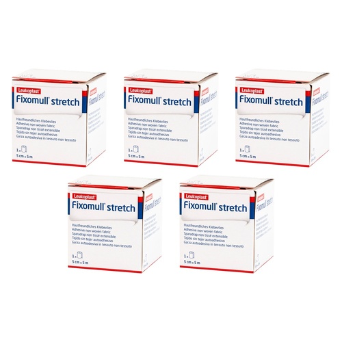 Fixomull Stretch Elastic Adhesive Tape 5cm x 5m Pack of 5