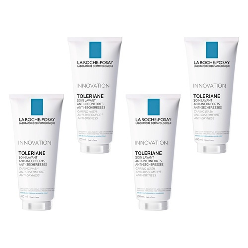 La Roche-Posay Toleriane Caring Face Wash 200mL Pack of 4