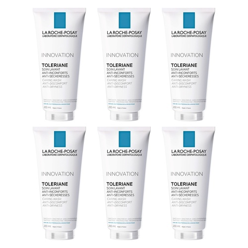 La Roche-Posay Toleriane Caring Face Wash 200mL Pack of 6