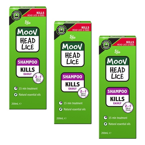 Ego Moov Head Lice Shampoo 200mL Pack of 3