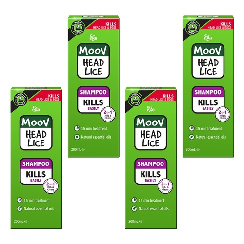 Ego Moov Head Lice Shampoo 200mL Pack of 4