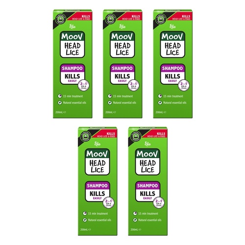 Ego Moov Head Lice Shampoo 200mL Pack of 5