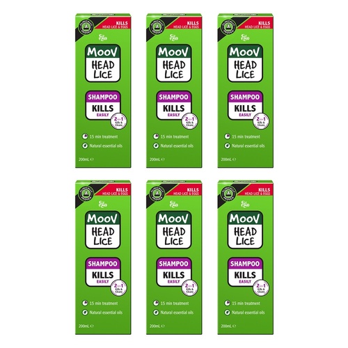 Ego Moov Head Lice Shampoo 200mL Pack of 6