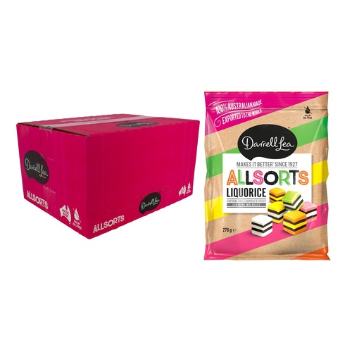 Darrell Lea Liquorice Allsorts 270g Display of 12