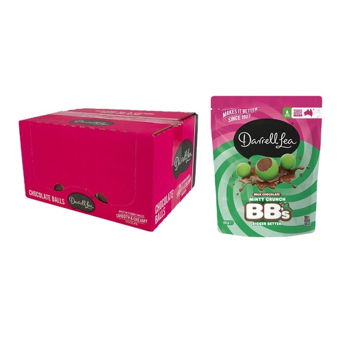 Darrell Lea Minty Crunch BB's Chocolate Balls 152g Display of 12