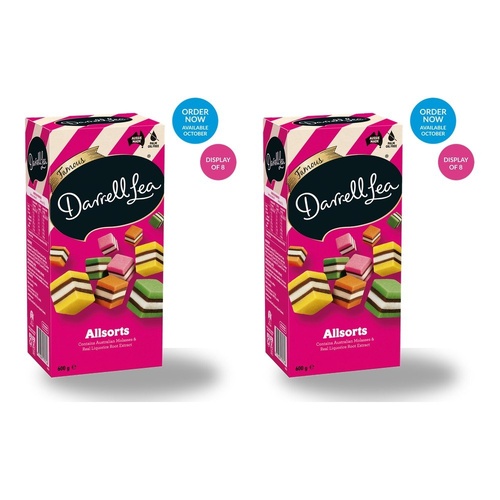 Darrell Lea Allsorts Gift Box 600g Counter Display of 8 Bundle of 2