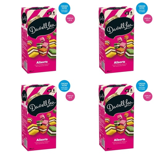 Darrell Lea Allsorts Gift Box 600g Counter Display of 8 Bundle of 4
