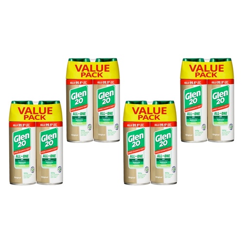 Glen 20 Disinfectant Original Aerosol Bonus Pack 2x300g Bundle of 4
