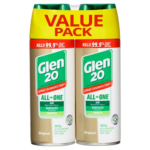 Glen 20 Disinfectant Original Aerosol Bonus Pack 2x300g