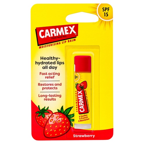 Carmex Classic Click Stick Lip Balm Strawberry SPF15 4.25g x 12