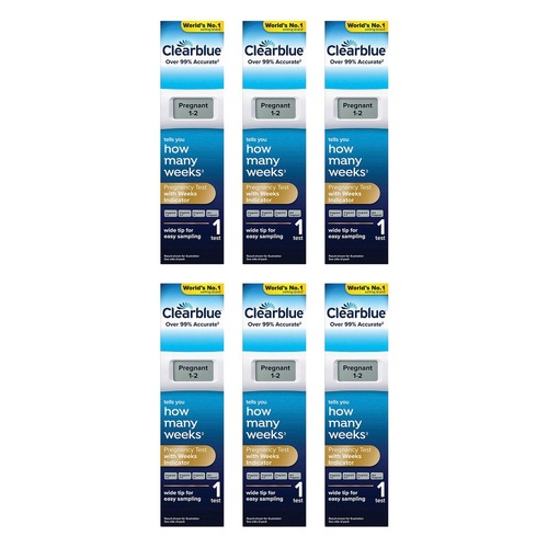 Clearblue Pregnancy Test With Weeks Indicator Pack of 6