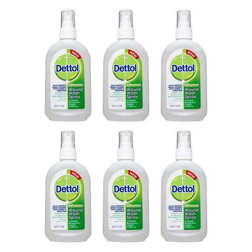 Dettol Antiseptic Wound Wash Spray 100mL Pack of 6