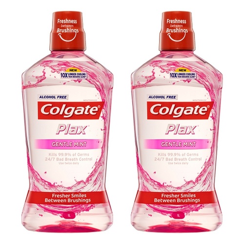 Colgate Plax Alcohol Free Mouthwash Gentle Mint 1 L Pack of 2
