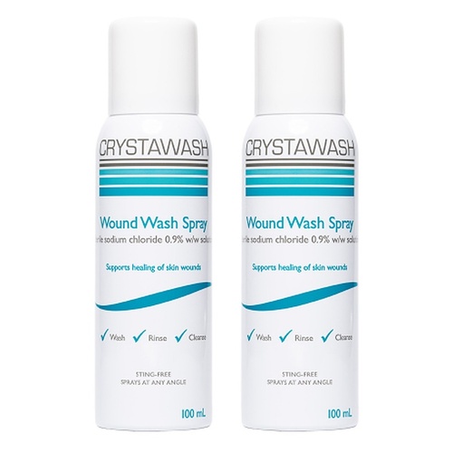 Crystawash Wound Wash Spray 100mL Pack of 2