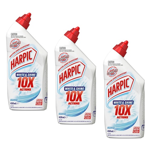 Harpic White & Shine Toilet Cleaner Fresh 450mL x 8 Bundle of 3