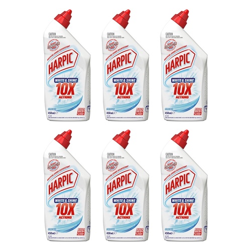 Harpic White & Shine Toilet Cleaner Fresh 450mL x 8 Bundle of 6