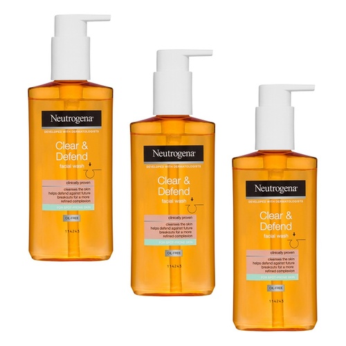 Neutrogena® Clear & Defend Facial Wash 200mL Pack of 3