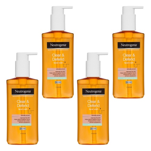 Neutrogena® Clear & Defend Facial Wash 200mL Pack of 4