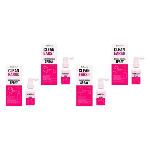 BioRevive CleanEars Earwax Removal Spray 30mL Pack of 4