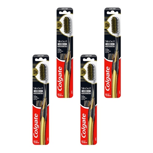 Colgate Slim Soft Advanced Charcoal Bristles Ultra Soft Toothbrush Pack of 4
