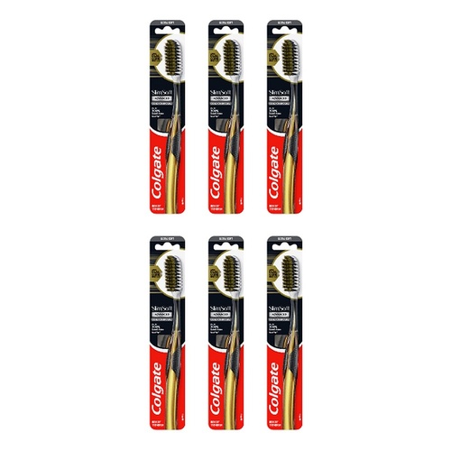 Colgate Slim Soft Advanced Charcoal Bristles Ultra Soft Toothbrush Pack of 6