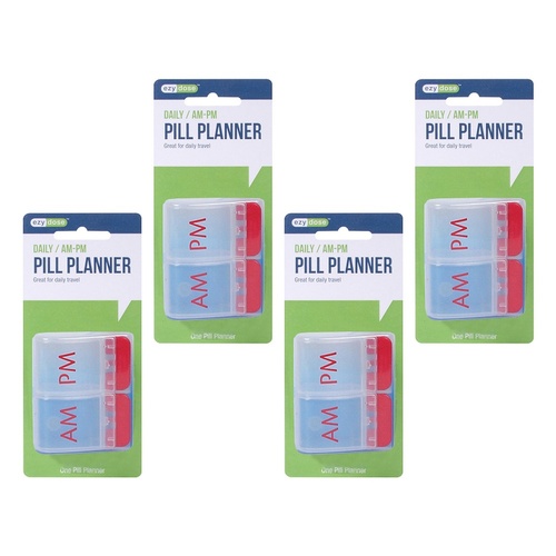 Ezy Dose Daily AM & PM Pill Reminder Pack of 4