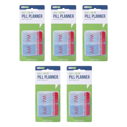 Ezy Dose Daily AM & PM Pill Reminder Pack of 5