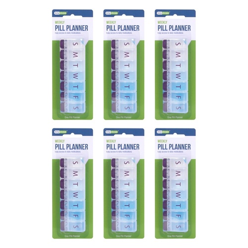 Ezy Dose 7 Day Push Button Pill Reminder Medium Pack of 6