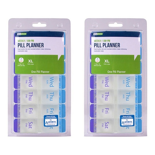 Ezy Dose 7 Day Push Button Pill Reminder Extra Large Pack of 2