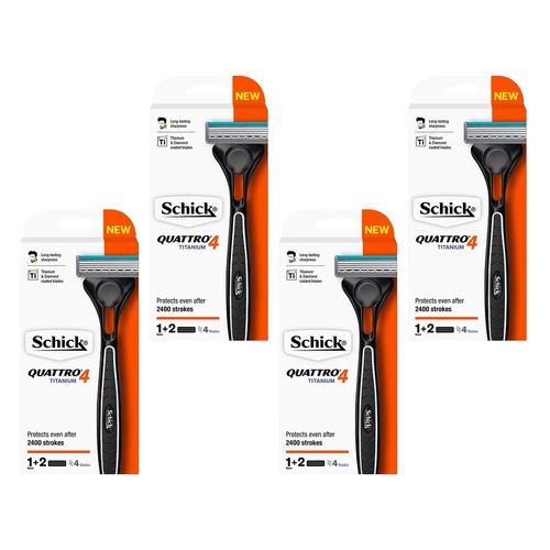 Schick Quattro Titanium 4 Razor Pack of 4