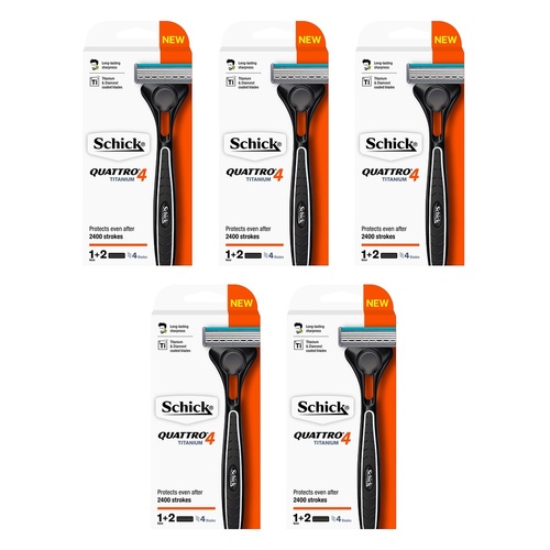 Schick Quattro Titanium 4 Razor Pack of 5