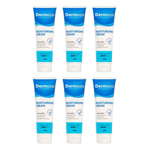 Dermeze Moisturising Cream 100g Pack of 6