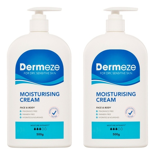 Dermeze Moisturising Cream 500g Pack of 2
