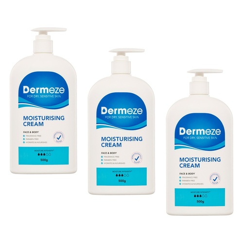 Dermeze Moisturising Cream 500g Pack of 3