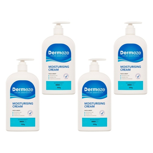Dermeze Moisturising Cream 500g Pack of 4