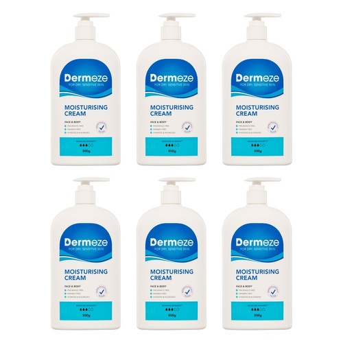 Dermeze Moisturising Cream 500g Pack of 6