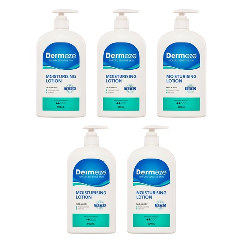 Dermeze Moisturising Lotion 500mL Pack of 5