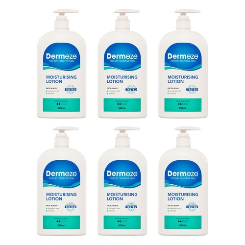 Dermeze Moisturising Lotion 500mL Pack of 6