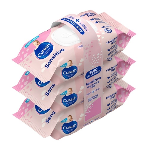 Curash Sensitive Wipes Value Pack