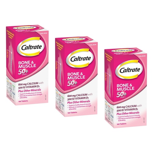 Caltrate Bone & Muscle 50+ Years 100 Tablets x 3 Bundle of 3