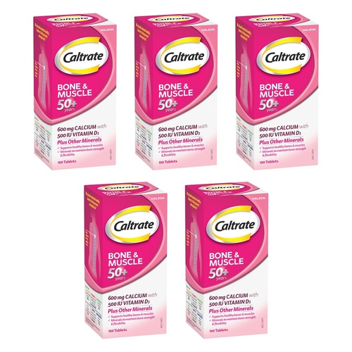 Caltrate Bone & Muscle 50+ Years 100 Tablets x 3 Bundle of 5