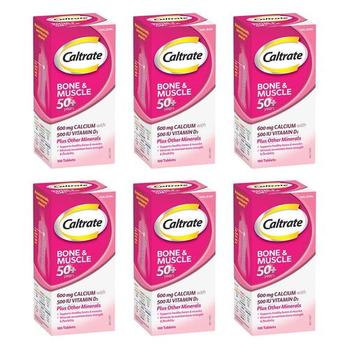 Caltrate Bone & Muscle 50+ Years 100 Tablets x 3 Bundle of 6